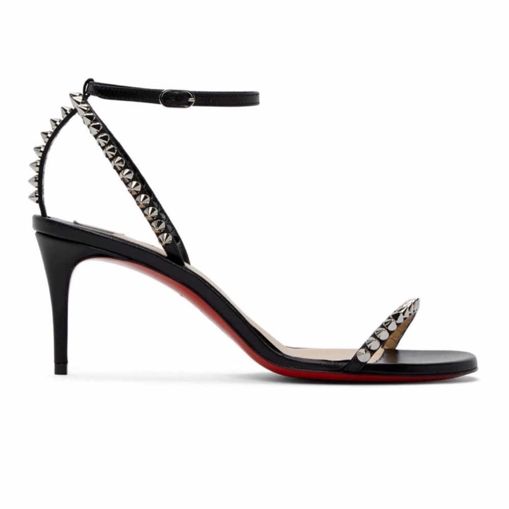 Christian Louboutin Black Sandals with Silver Studs